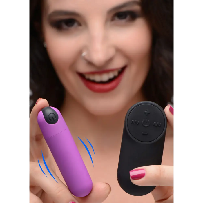 Vibrating Bullet With Remote Control Purple