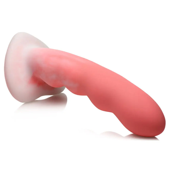 Wavy Silicone Pink And White Dildo